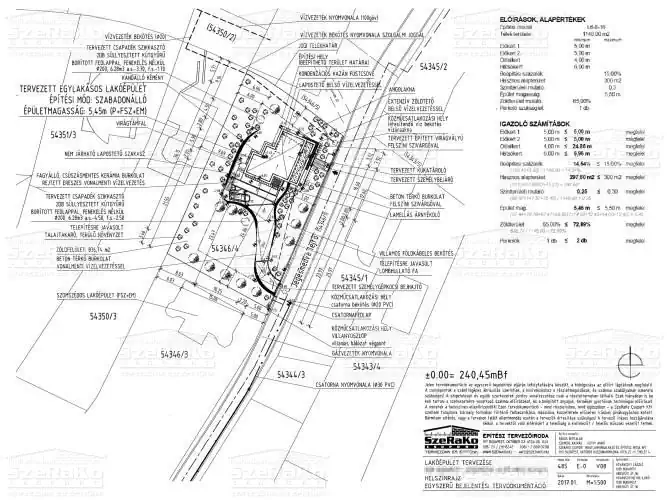 Helyszínrajz - Bejelentési terv