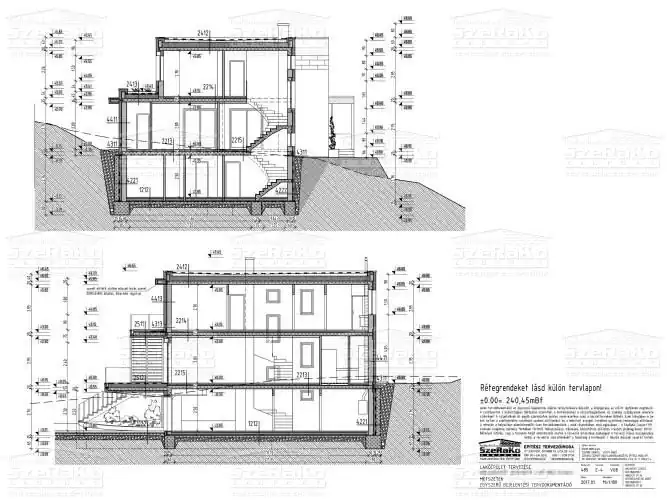 Metszetek, keresztmetszet és hosszmetszet - Bejelentési terv