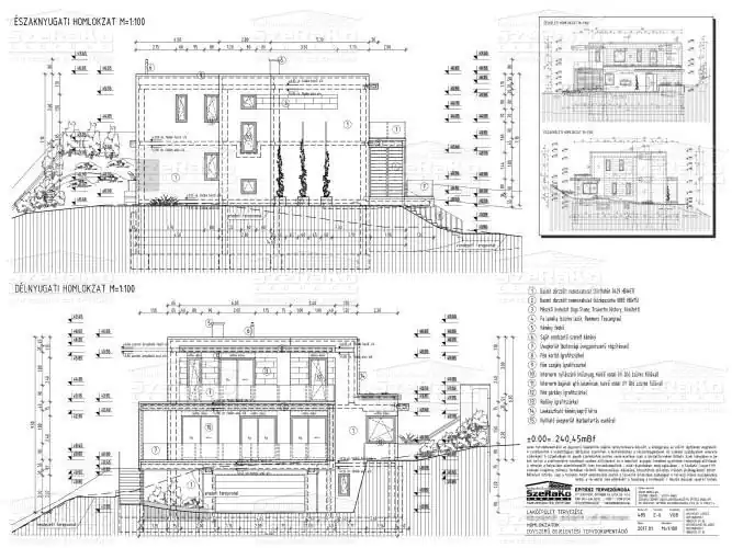Homlokzat, homlokzati terv - Bejelentési terv