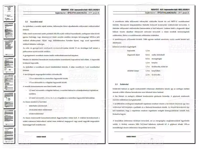 Elektromos műszaki leírás, villamos rendszerterv - Bejelentési terv