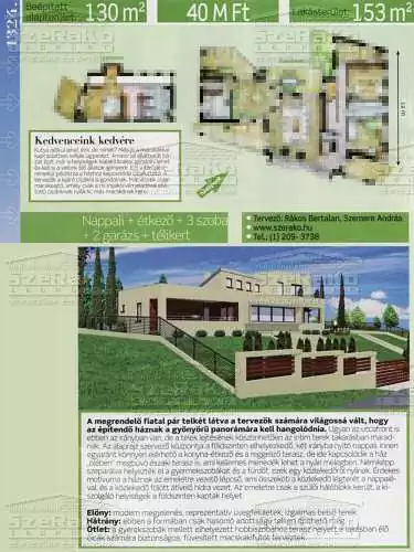 Családi ház Ötlettár 2009/4 - 1324-es terv - SzeRaKo publikáció (2. kép)
