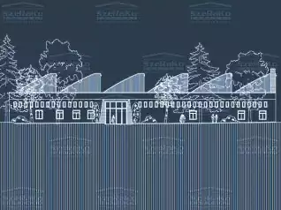 A kiválasztott, 2006 évben tervezett, D (2016 előtti, egybetűs besorolás) energetikai besorolású, Fsz szintekből álló, fűrészfog-tető (bitumenes szigetelés) tető kialakítású, sík terepen álló, vázkerámia falazóblokk + ytong (pórusbeton) falazóelem falazatú, vakolat homlokzati megjelenésű, egyedi tanműhely, 2776m2 összes szintterülettel (Budapest - Angyalföld) műszaki terv nézete. Az épület jelenlegi készültségi foka: elkészült.