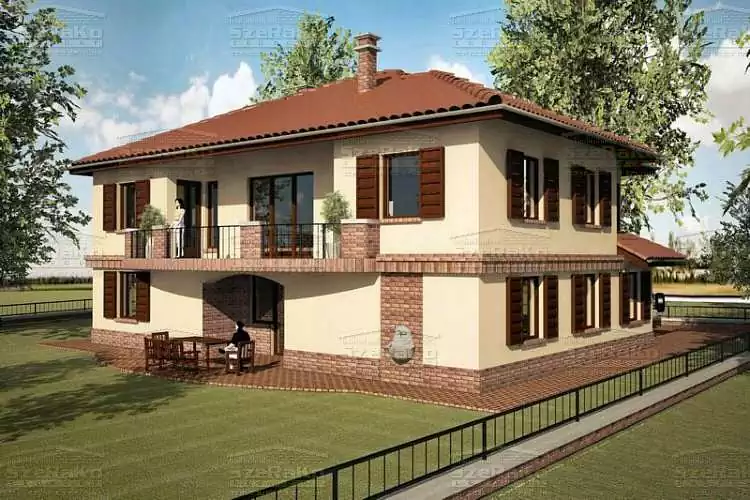 Hagyományos Családi ház, 274m2, Földszint+Emelet, Kontytető (Budapest-Erzsébetfalva) - Alapkivitelű látványterv (1. kép)