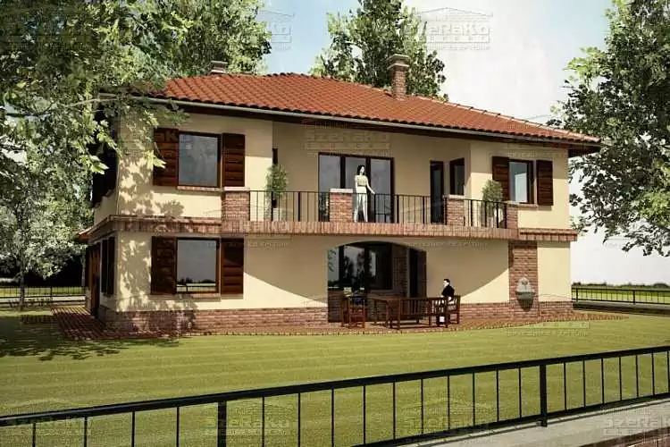 Hagyományos Családi ház, 274m2, Földszint+Emelet, Kontytető (Budapest-Erzsébetfalva) - Alapkivitelű látványterv (3. kép)