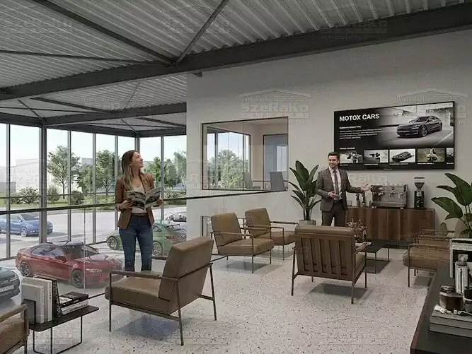 Modern Autószalon, 660m2, Földszint, Lapostető (Debrecen-Nyugati ipari park) - Emeltszintű látványterv (8. kép)