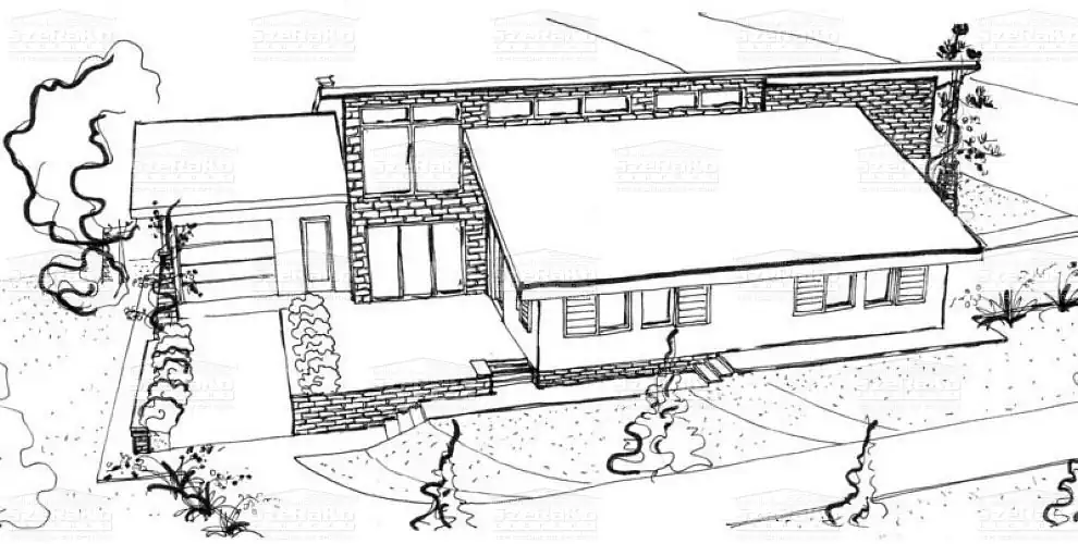 Modern Családi ház, 200m2, Földszint, Félnyeregtető (Inárcs) - Szabadkézi rajz (3. kép)
