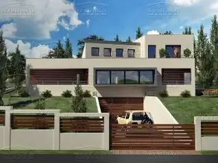 Modern Családi ház, 198m2, Pince+Földszint+Emelet, Lapostető+Félnyeregtető (Szendehely-Katalinpuszta) - Előnézeti kép