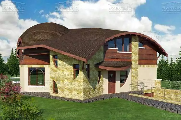 Modern Családi ház, 287m2, Pince+Földszint+Tetőtér, Dongatető (Zsámbék) - Alapkivitelű látványterv (3. kép)