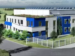 Modern Hagyományos Irodaépület és raktár, 1480m2, Pince+Földszint+Emelet, Lapostető (Biatorbágy) - Előnézeti kép