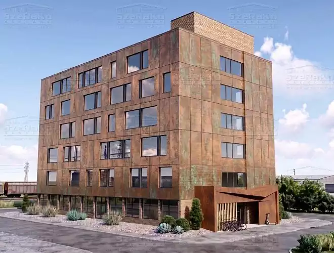 Modern Egyedi Raktárépület, 2650m2, Földszint+5 Emelet, Lapostető (Budapest-Gubacsidűlő) - Emeltszintű látványterv (5. kép)