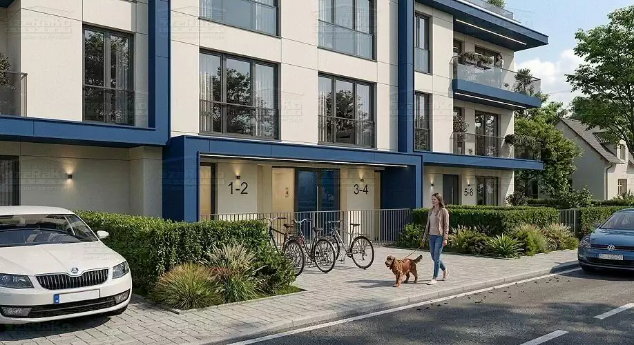 Modern Társasház, 1280m2, Földszint+3 Emelet, Lapostető (Budapest-Budafok) - Emeltszintű látványterv (2. kép)