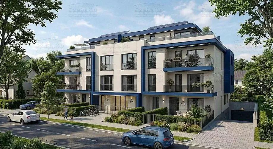 Modern Társasház, 1280m2, Földszint+3 Emelet, Lapostető (Budapest-Budafok) - Emeltszintű látványterv (6. kép)