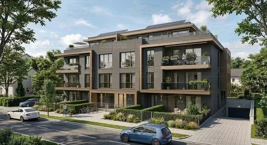 Modern Társasház, 1280m2, Földszint+3 Emelet, Lapostető (Budapest-Budafok) - Emeltszintű látványterv (9. kép)