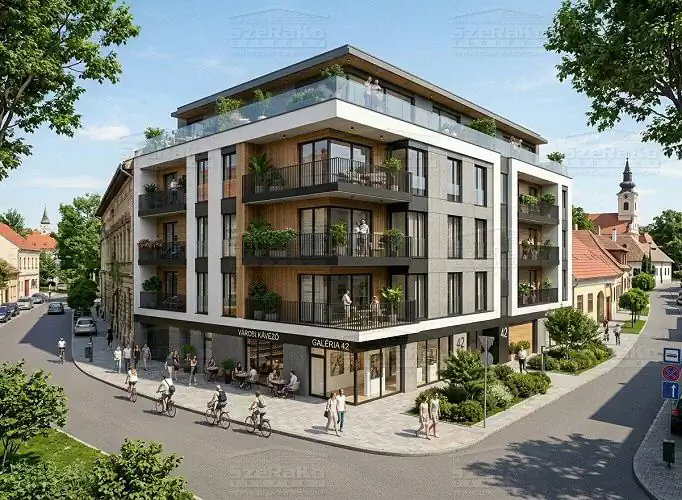 Modern Társasház, 1970m2, Földszint+3 Emelet, Lapostető+Nyeregtető (Szeged) - Emeltszintű látványterv (1. kép)