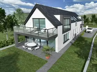 Modern Társasház, 241m2, Földszint+Tetőtér, Nyeregtető (Velence) - Előnézeti kép