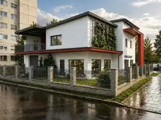 Modern Virágüzlet és iroda, 522m2, Földszint+2 Emelet, Nyeregtető+Lapostető (Szolnok) - Előnézeti kép