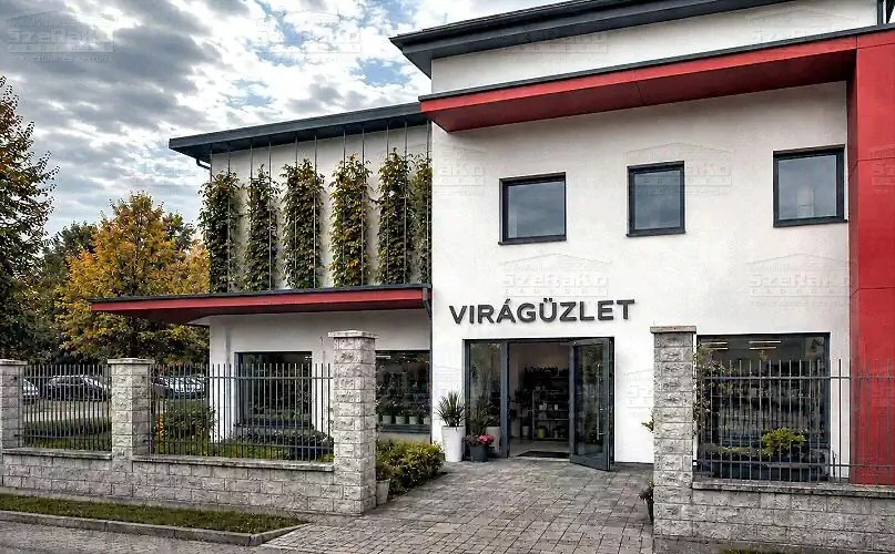 Modern Virágüzlet és iroda, 522m2, Földszint+2 Emelet, Nyeregtető+Lapostető (Szolnok) - Elkészült állapot (2. kép)